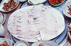 하얀 병어사시미 모습